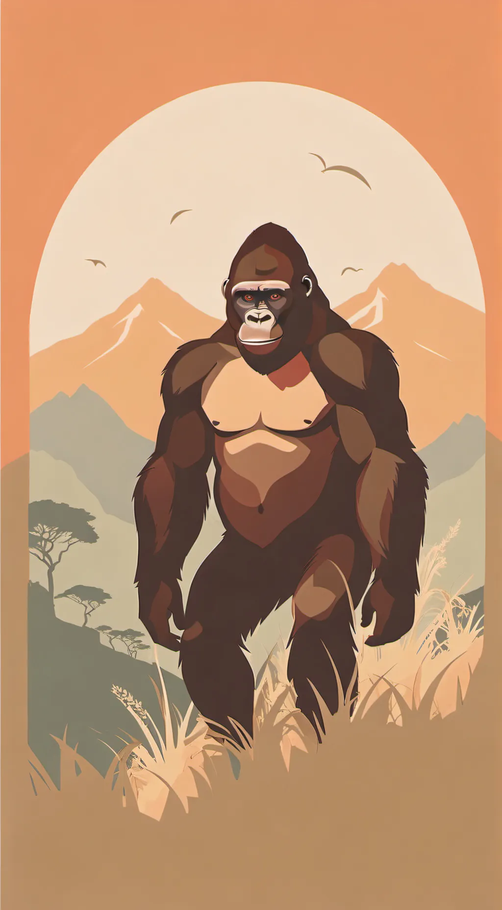 ai character: gorilla background