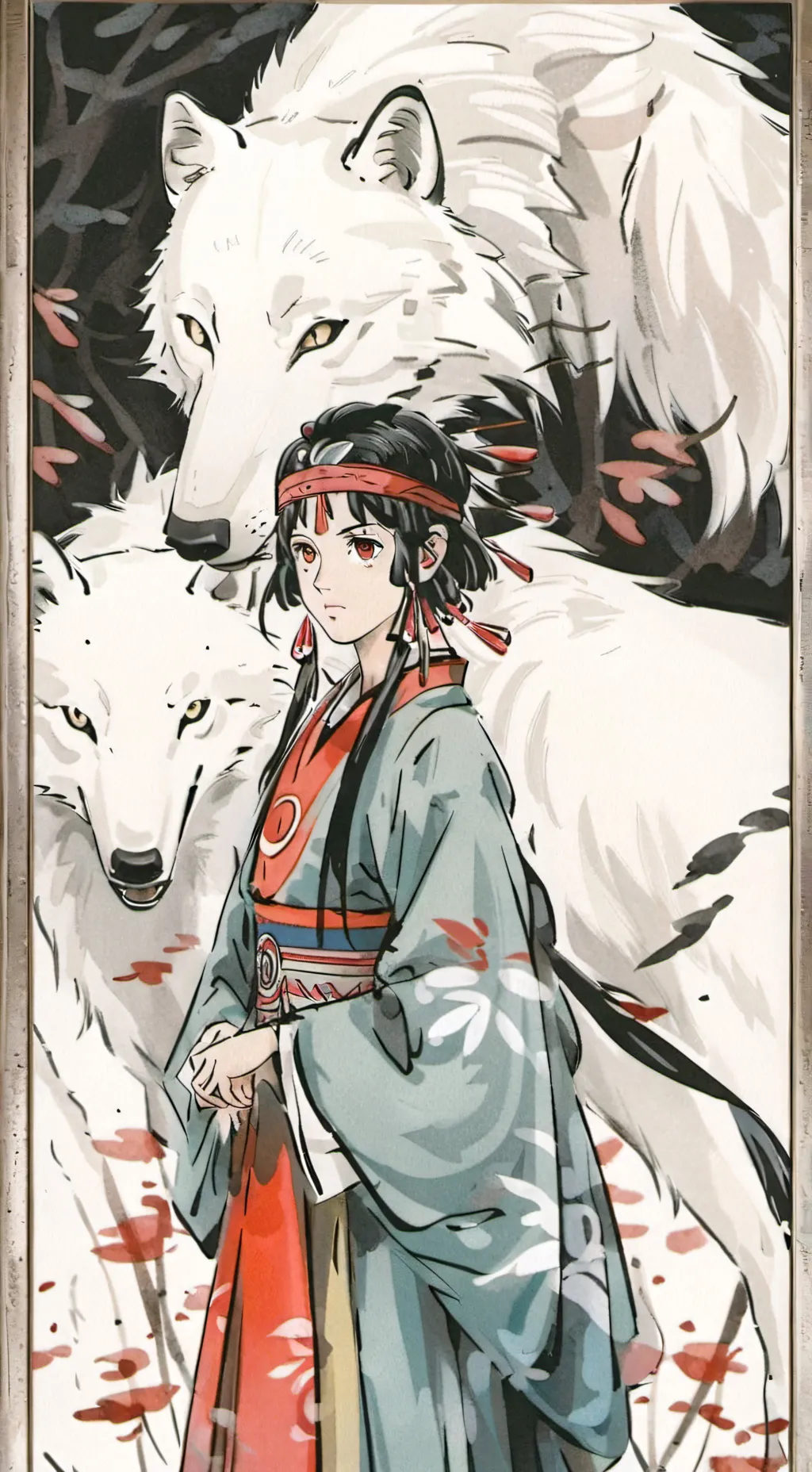 ai character: princesse Mononoke background