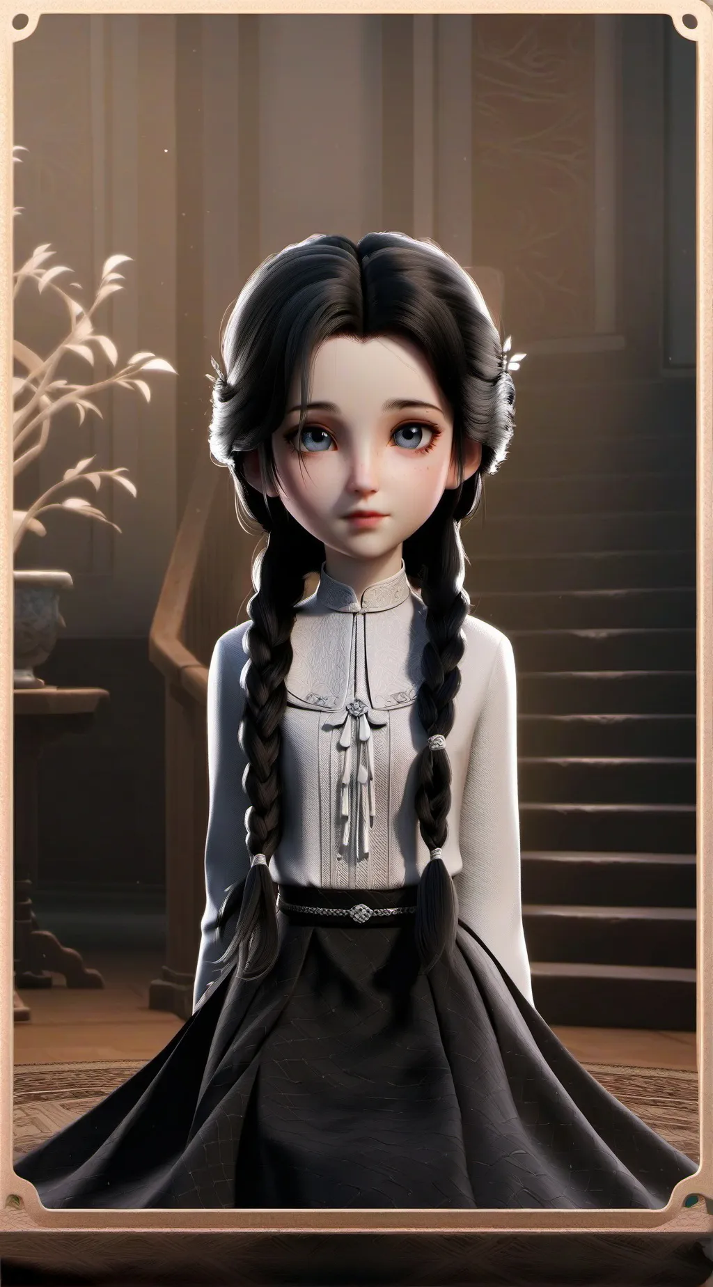 ai character: Wednesday Addams background