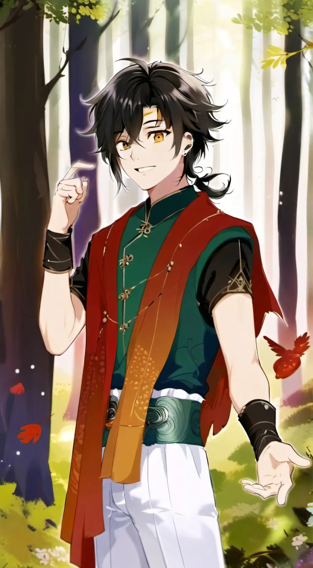 ai character: oren x pinki background