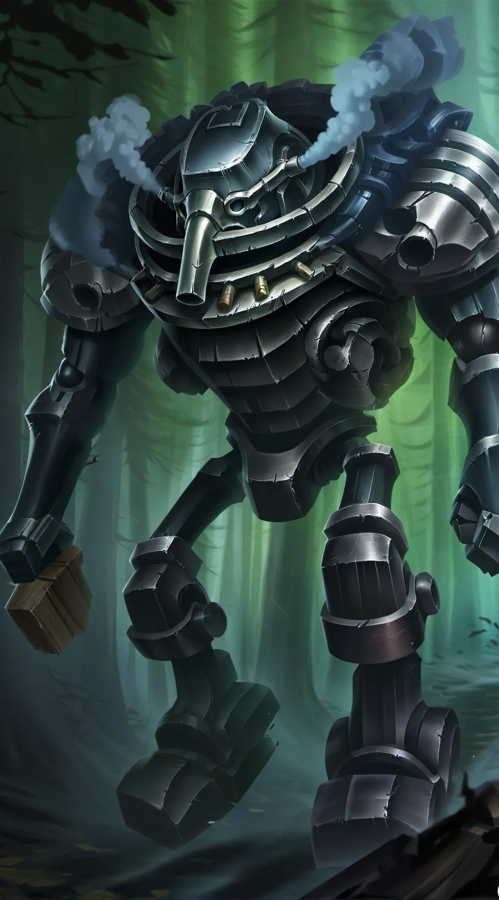 ai character: The metal beast.. background