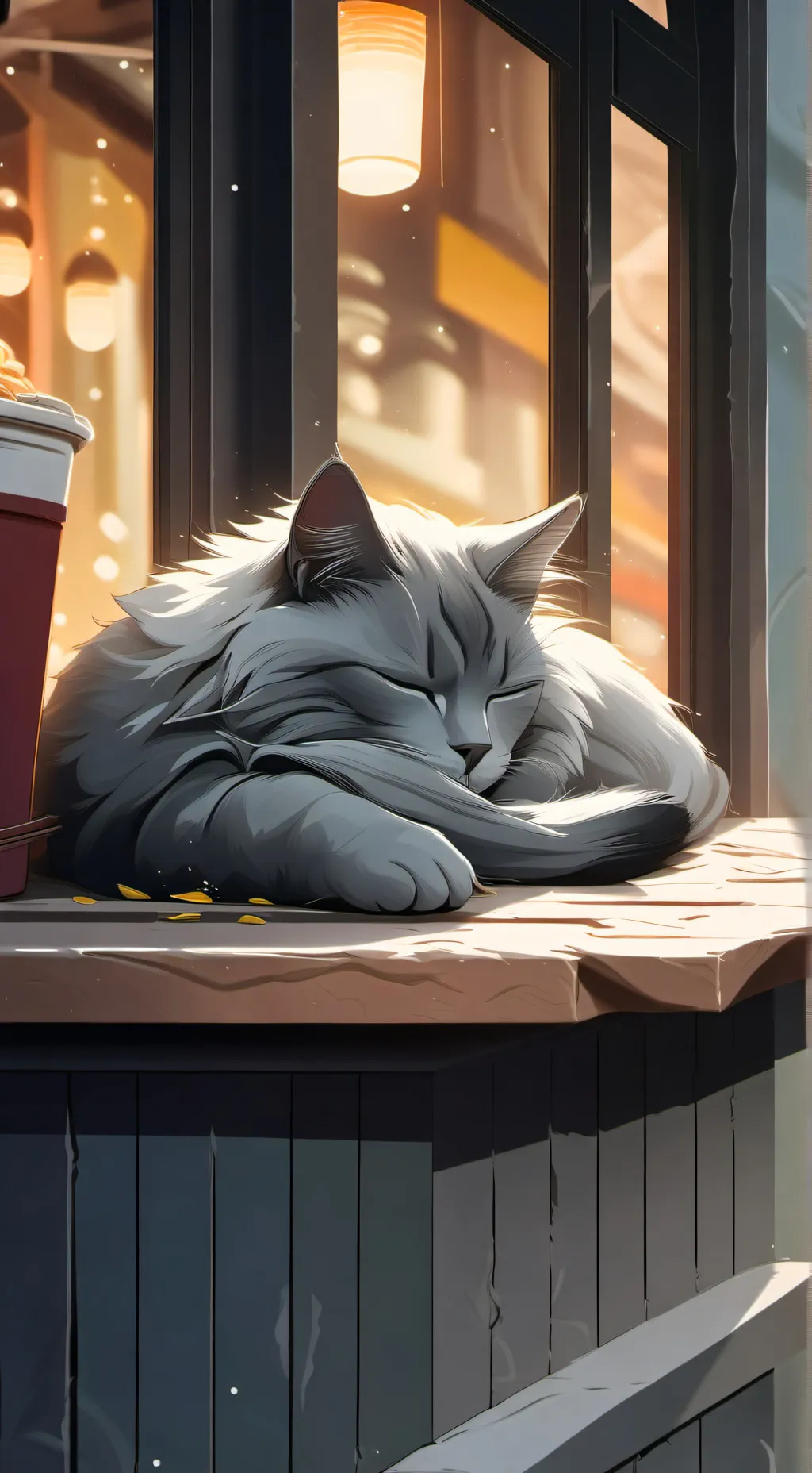 ai character: Snow Cat background