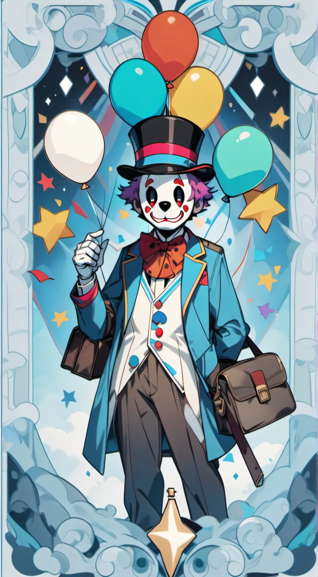 ai character: clown fun freddy  background