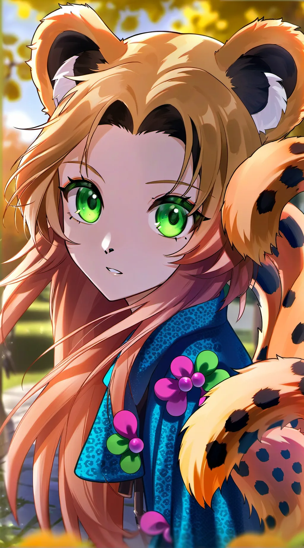 ai character: Belle-Fille Leopar background