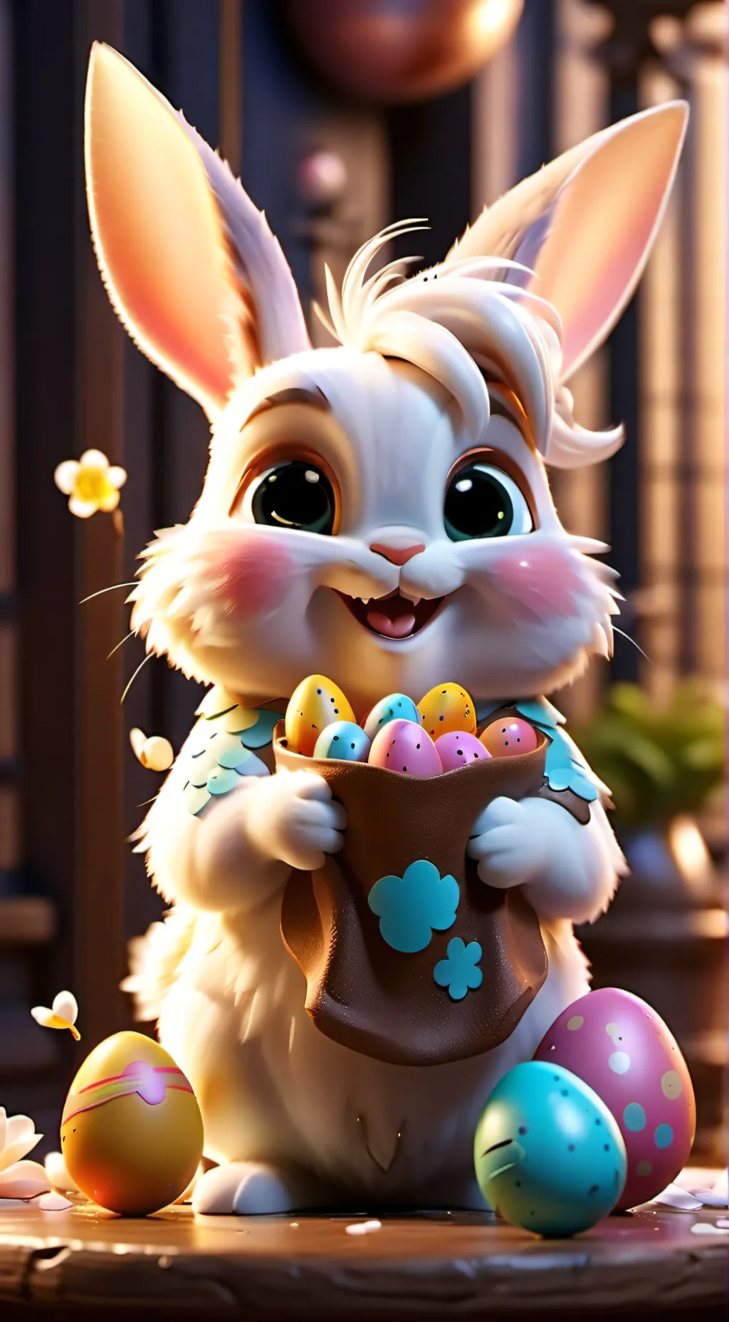 ai character: Easter Bunny  background
