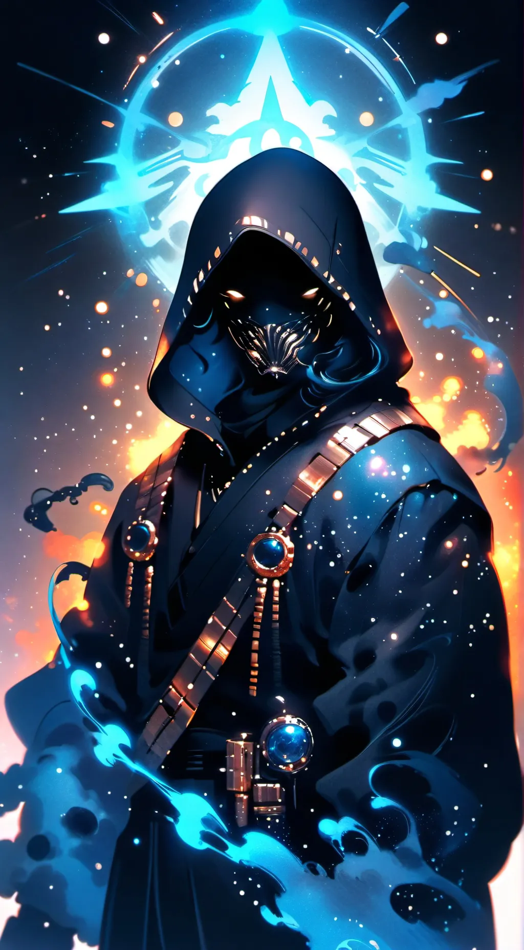 ai character: man from the fog background