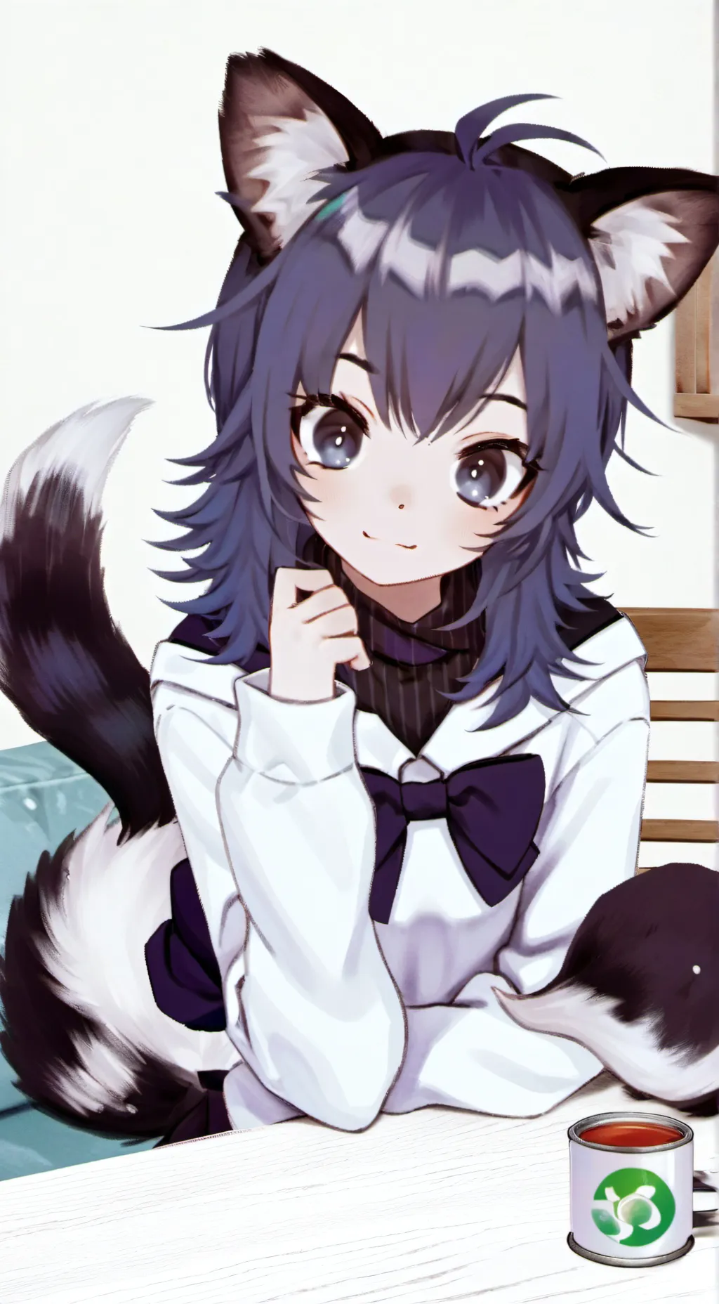 ai character: neko cute girl background