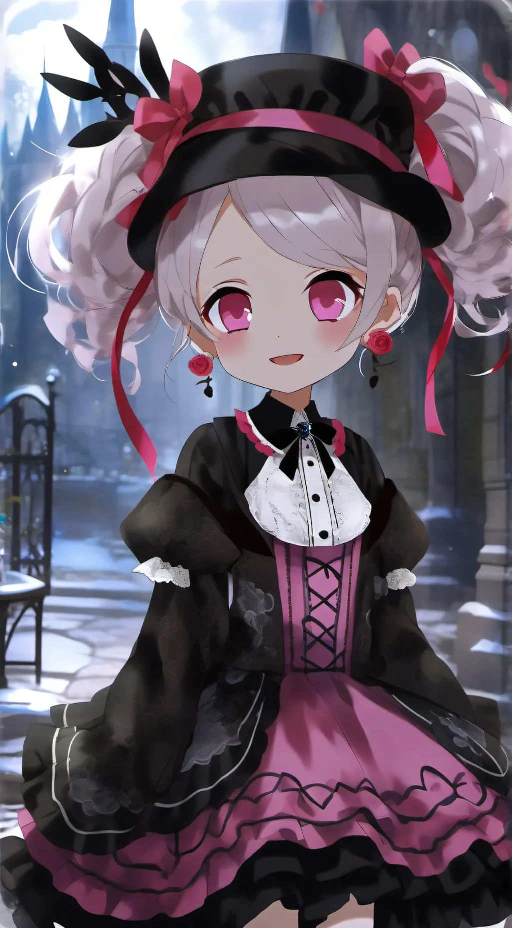 ai character: Pink background