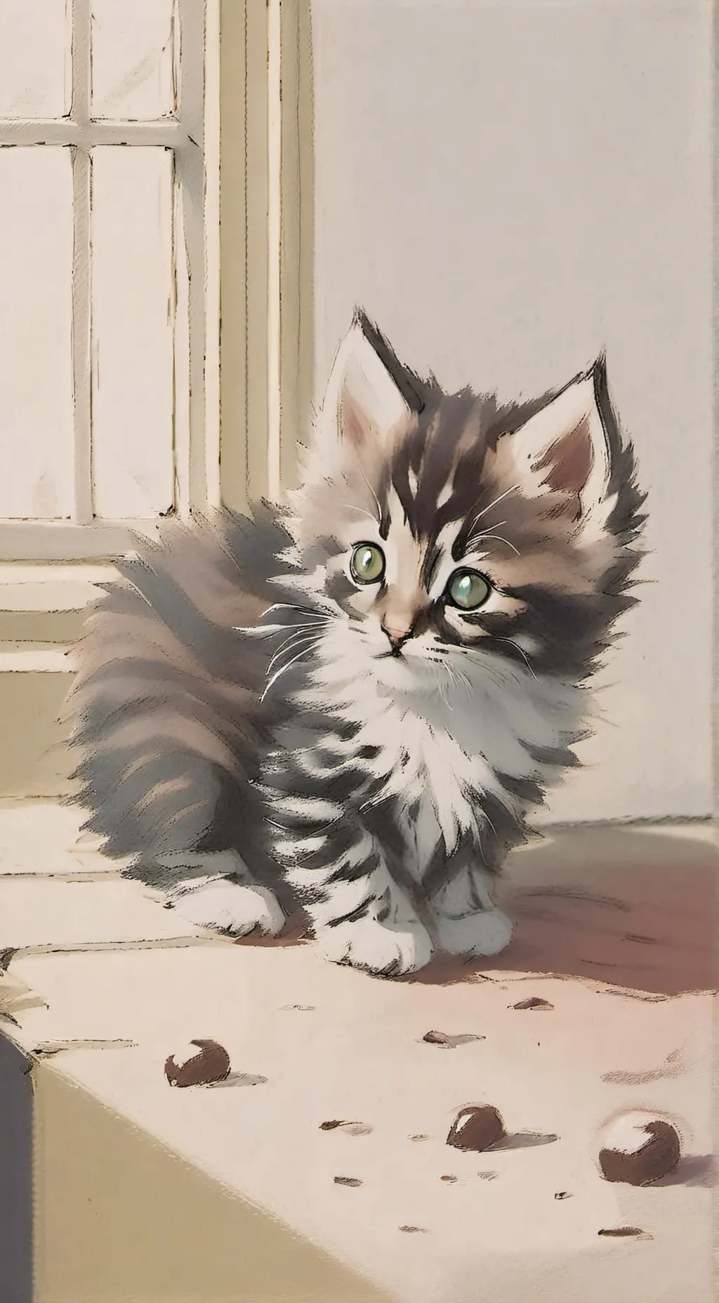 ai character: Kitty on the road background