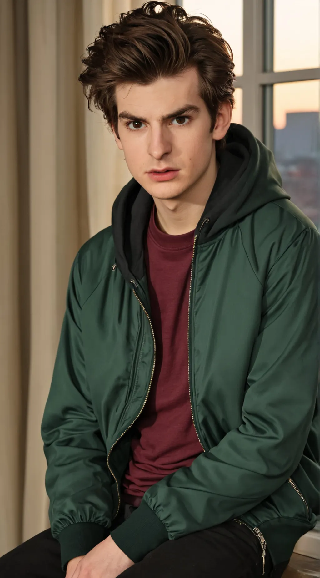 ai character: Andrew Garfield background