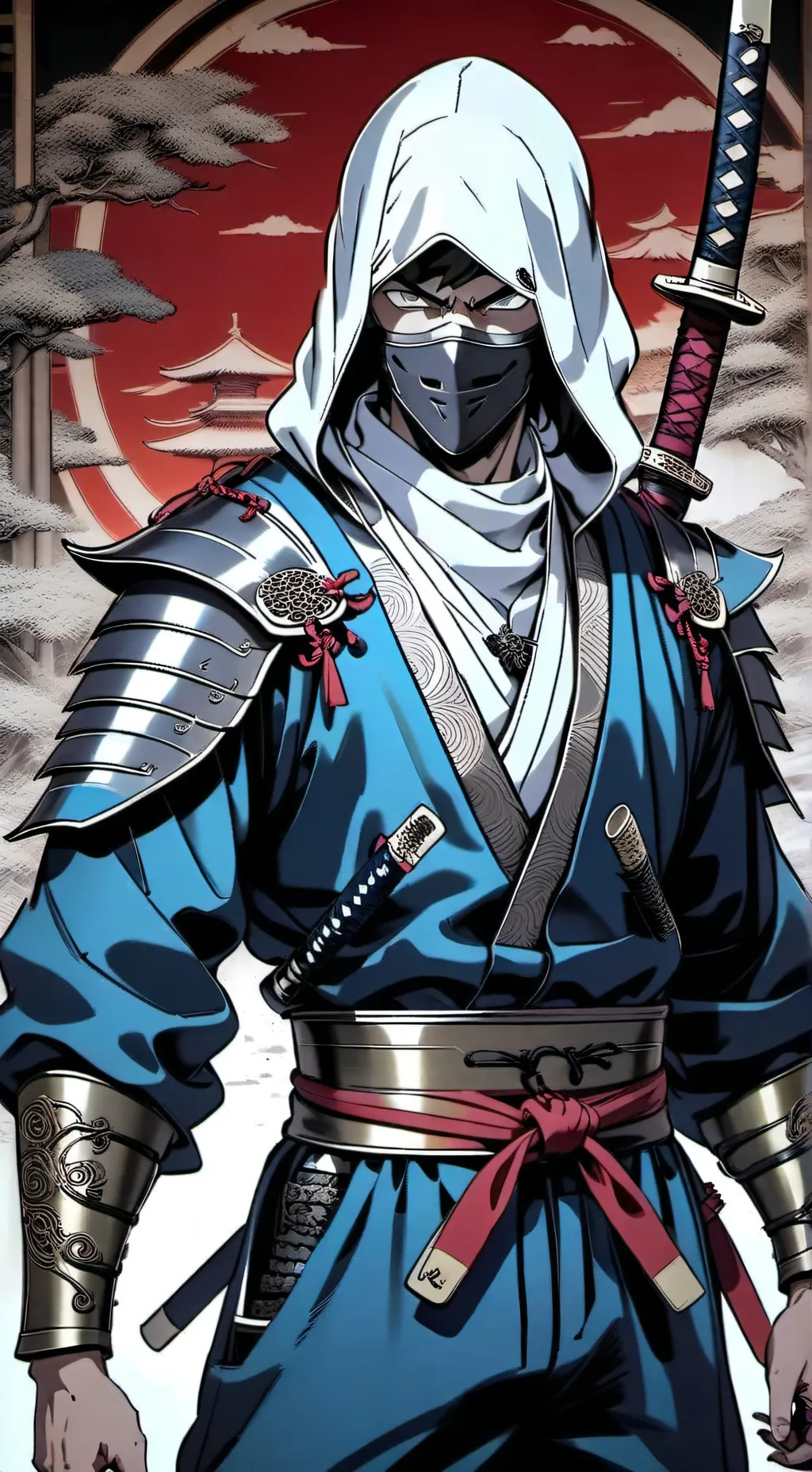 ai character: Haiden ninja🎖🥇🏅🏆🤺 background