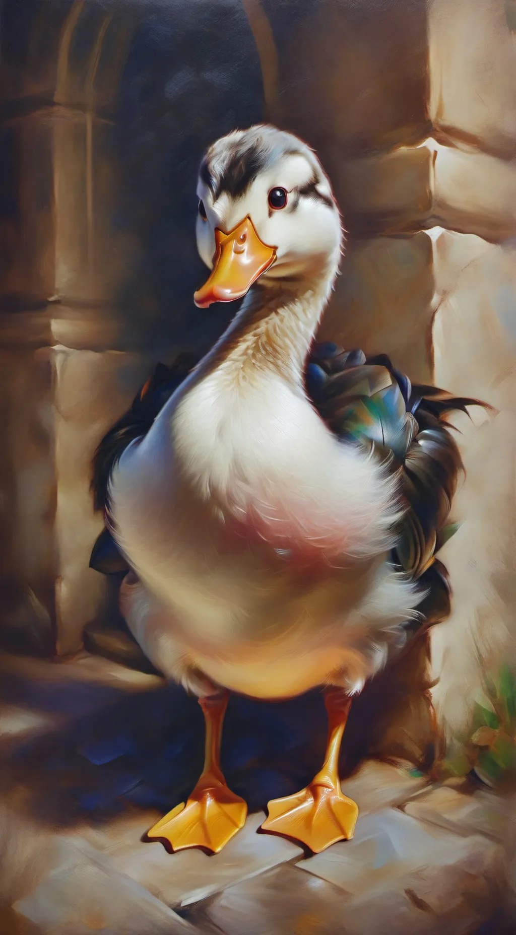 ai character: un pato sabio background