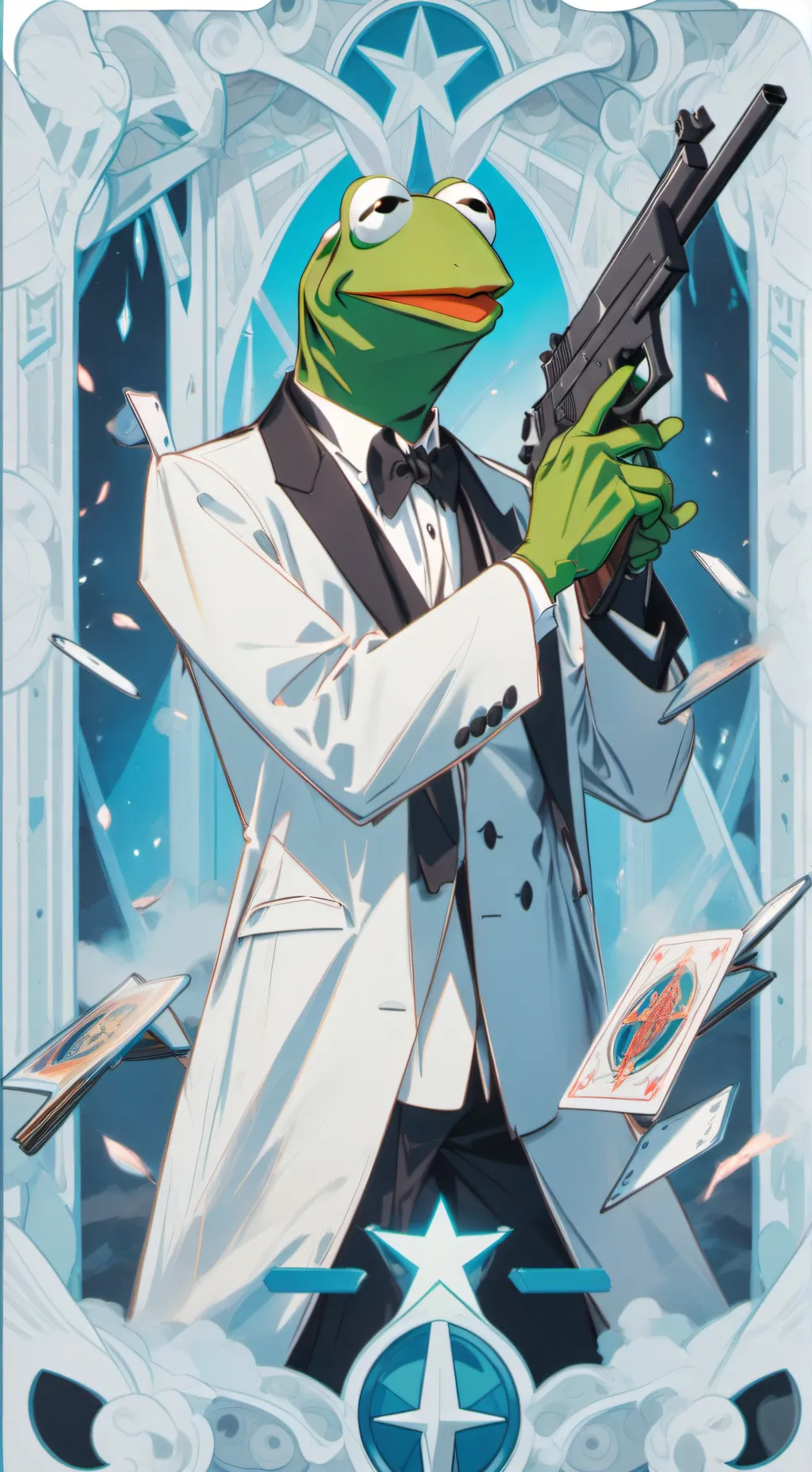 ai character: Deadly @$$ kermit background