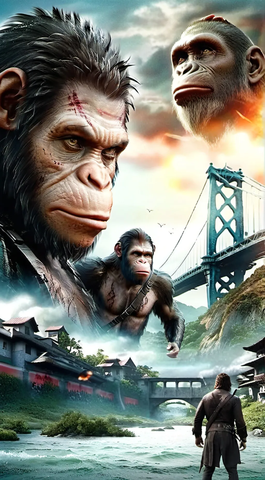 ai character: Planet of the apes background