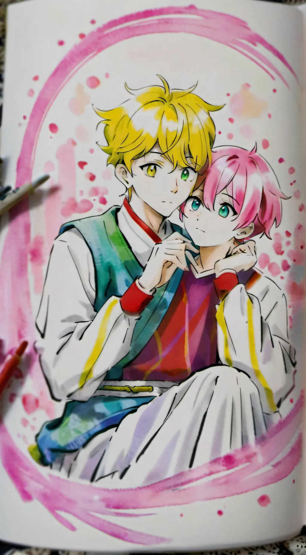 ai character: akaza X douma  background