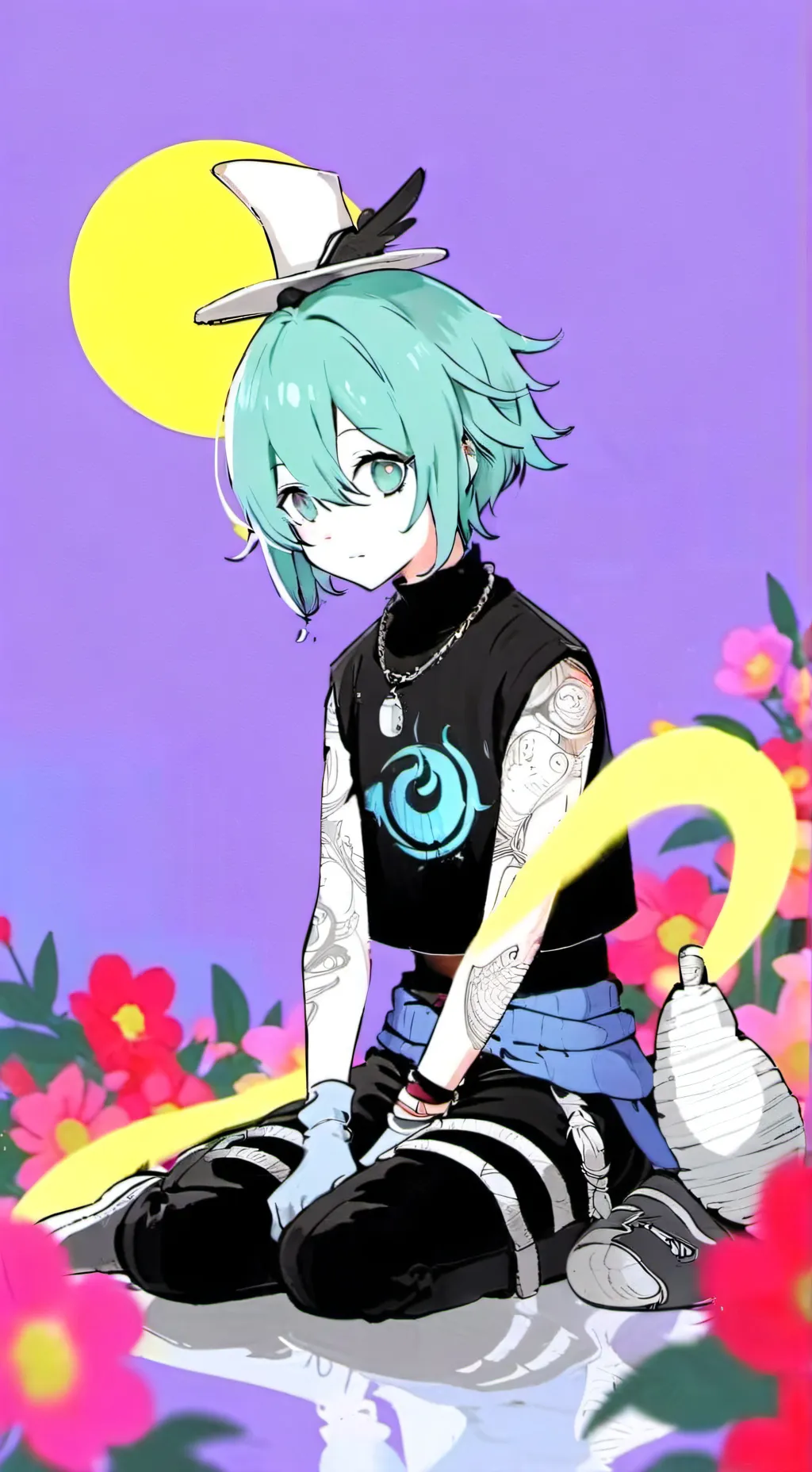 ai character: MOONFLOWER!! DW background