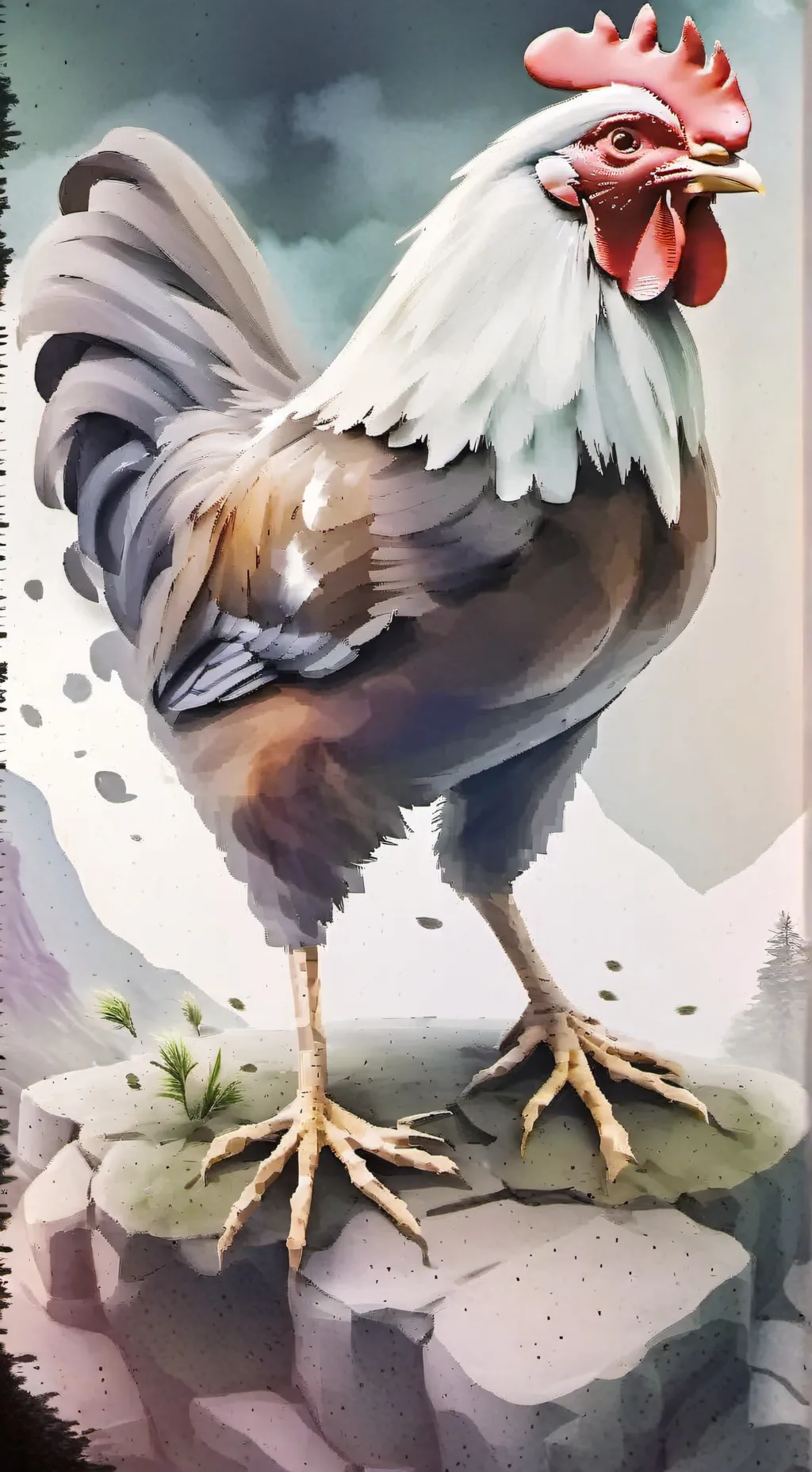 ai character: giant chicken background