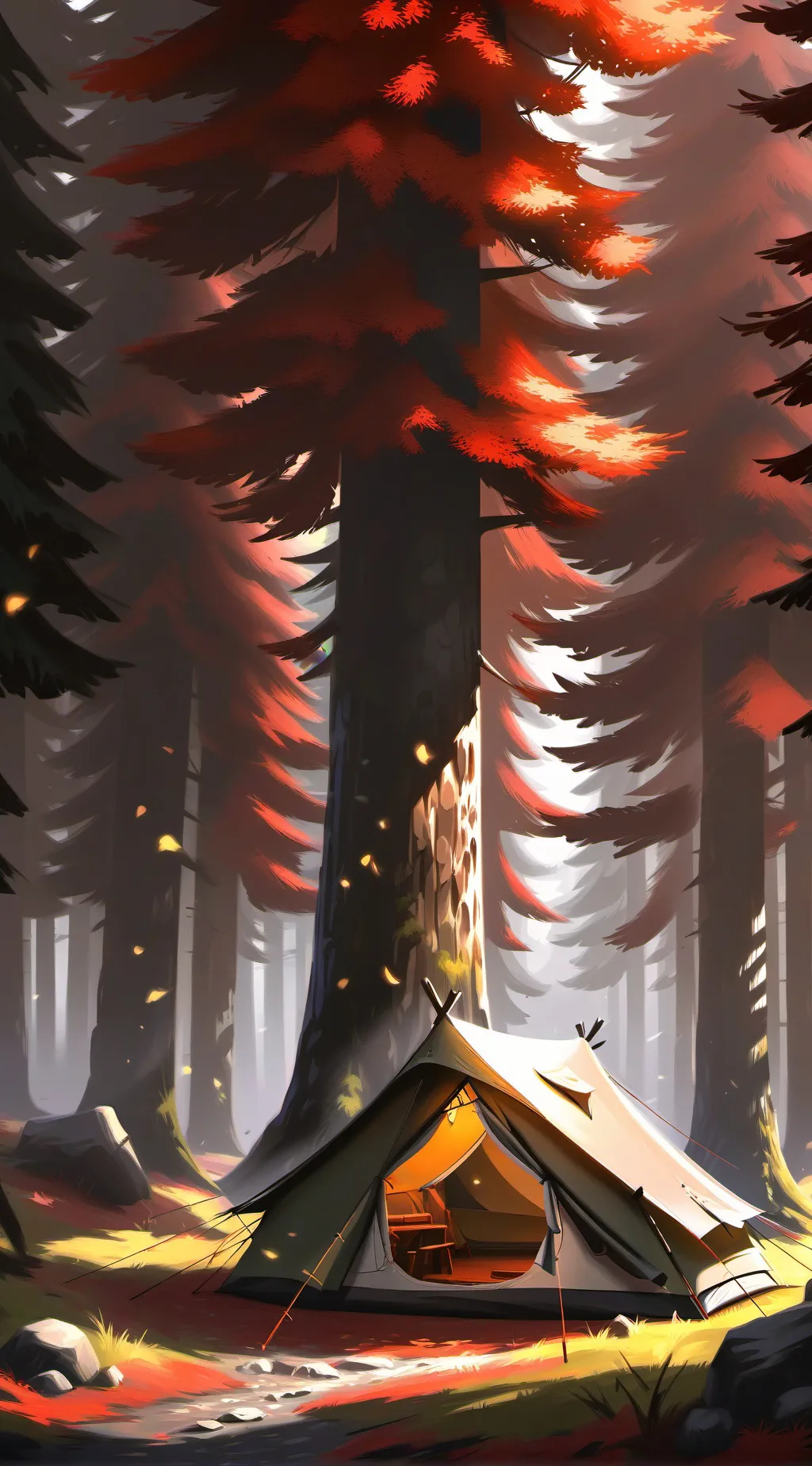 ai character: MHA CAMPING  background