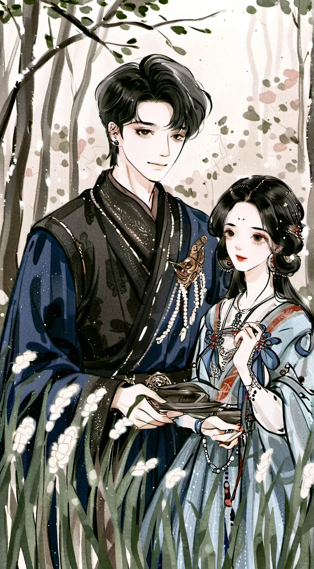 ai character: Xavier and amilea  background