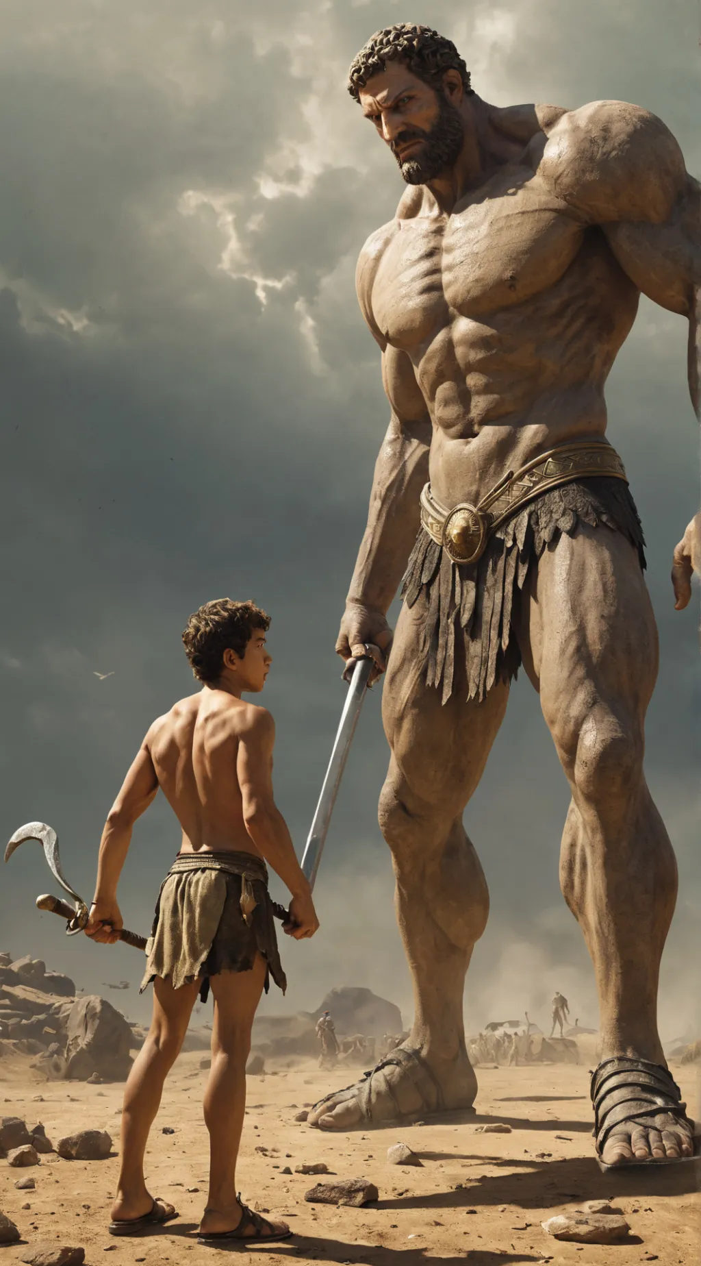 ai character: David VS Goliath background