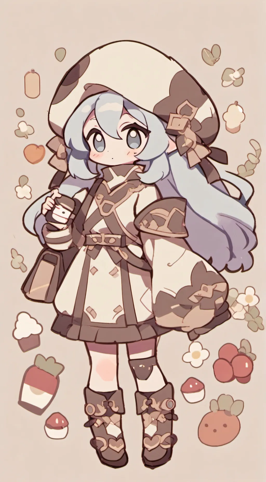 ai character: Shadow milk cookie background