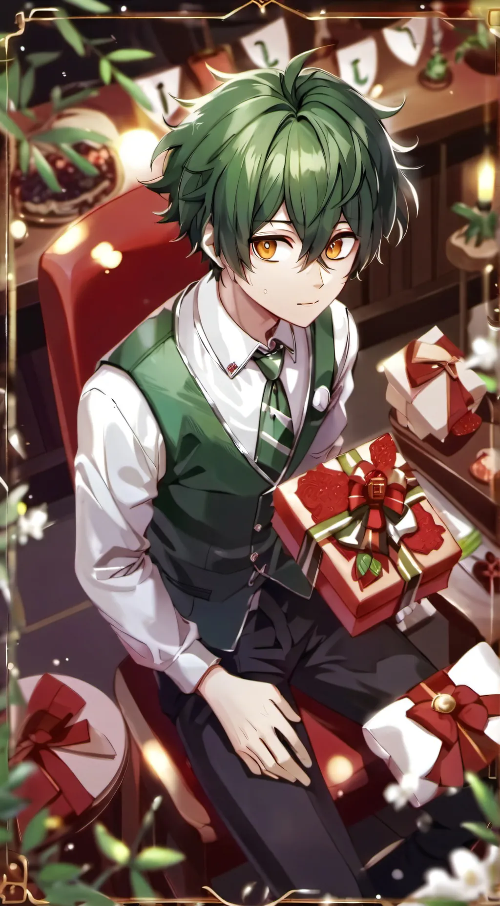ai character: Deku💚x Bakugo🧡 background