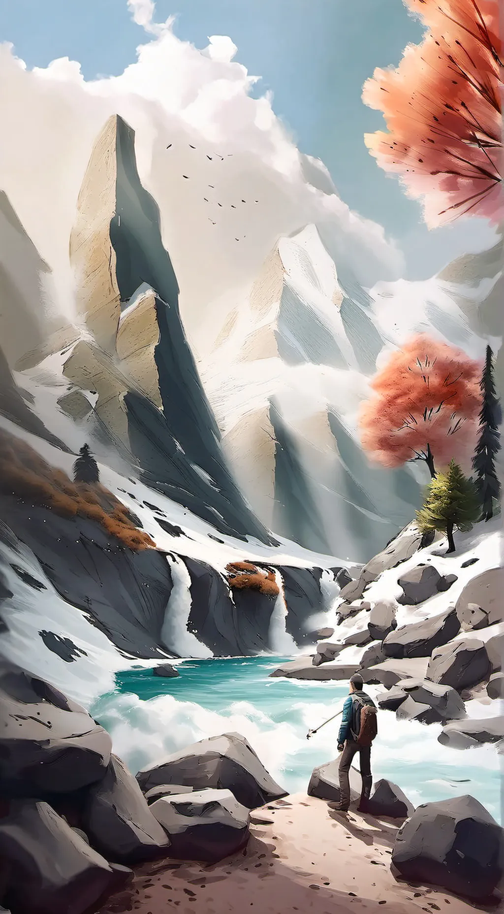 ai character: caida del sol background