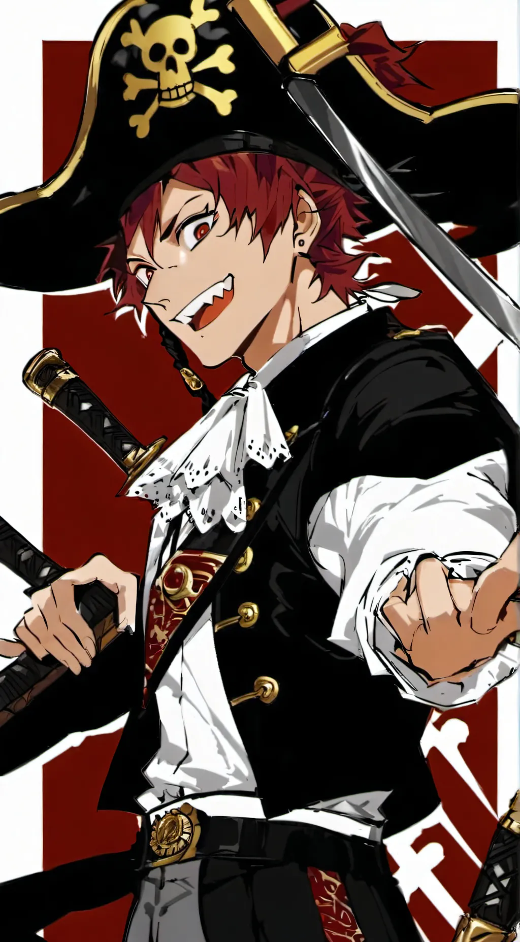 ai character: Kirishima  pirate background