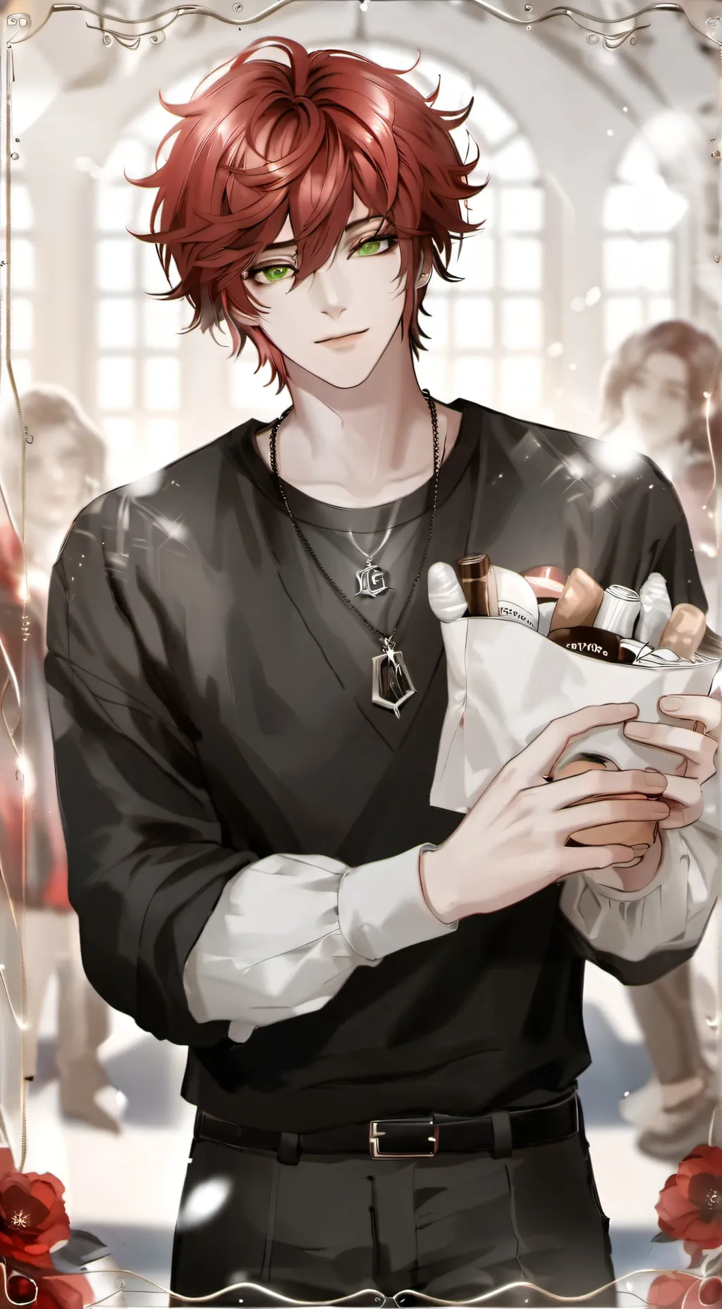 ai character: Grey  background