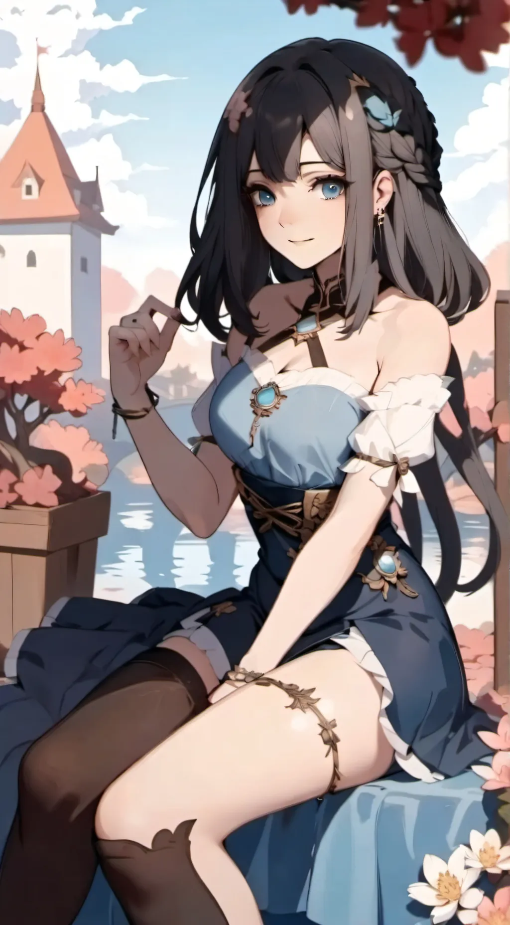 ai character: Hot girl limary background