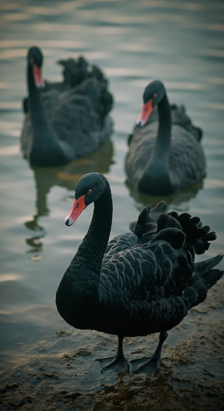 ai character: 3 Black Swans background