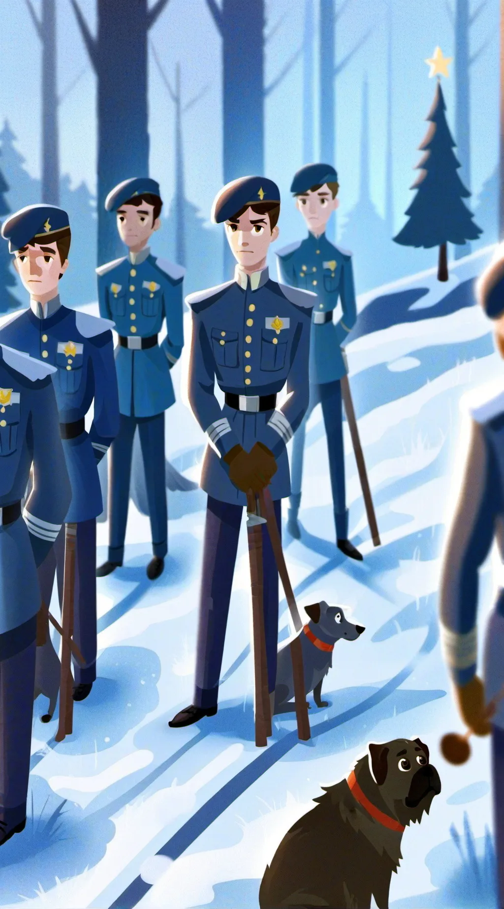 ai character: army together  background