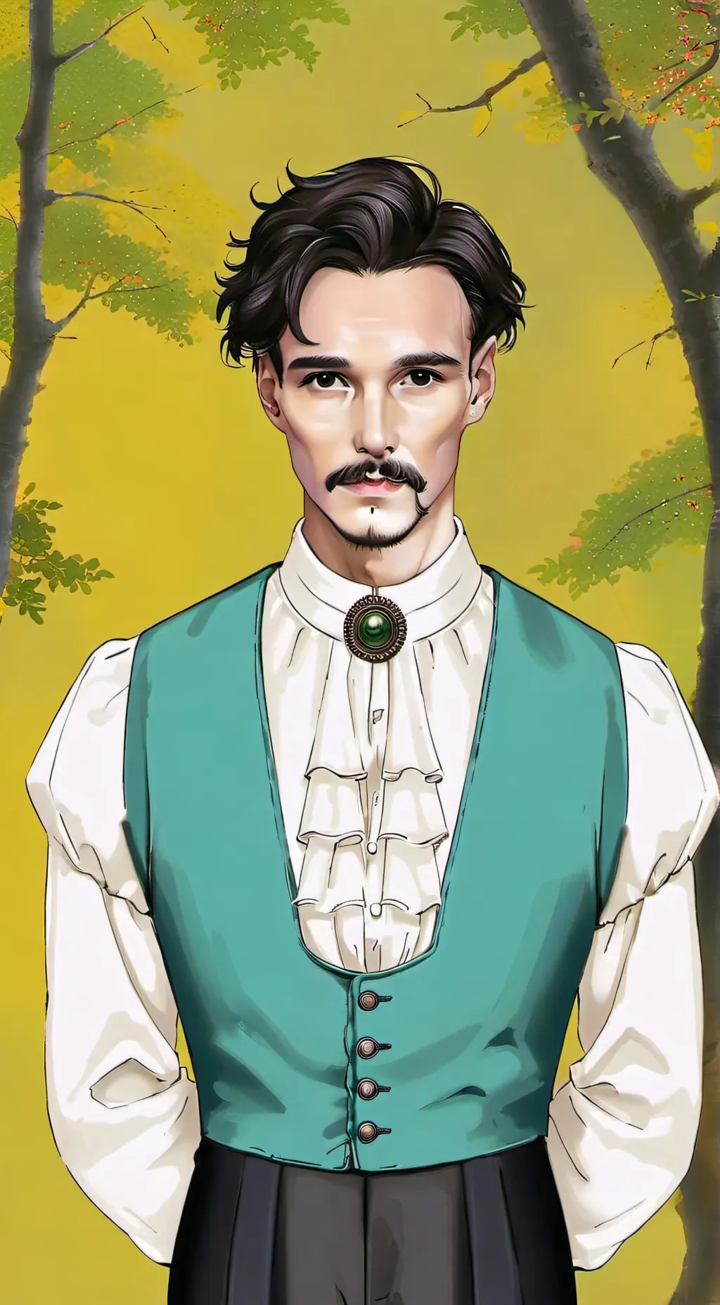 ai character: John Louis  background