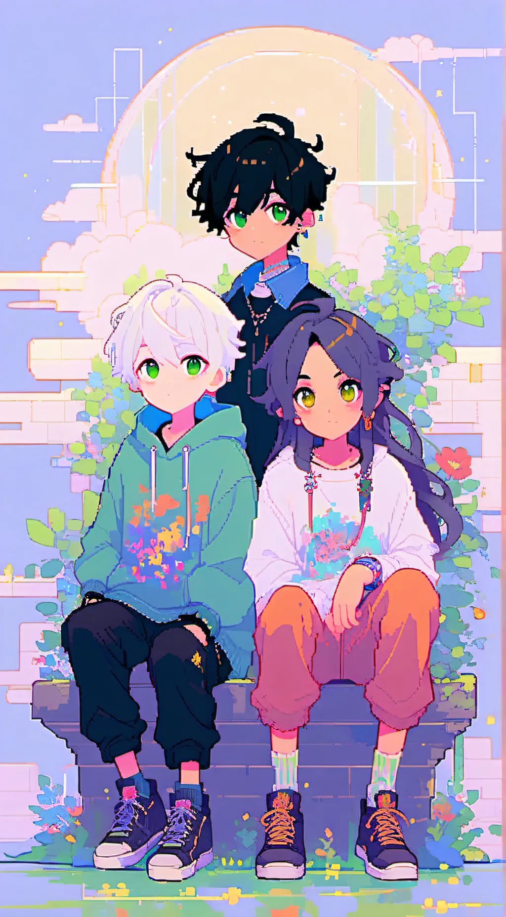 ai character: Three New Humans background