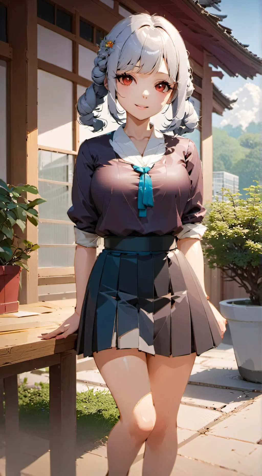 ai character:  cherry background