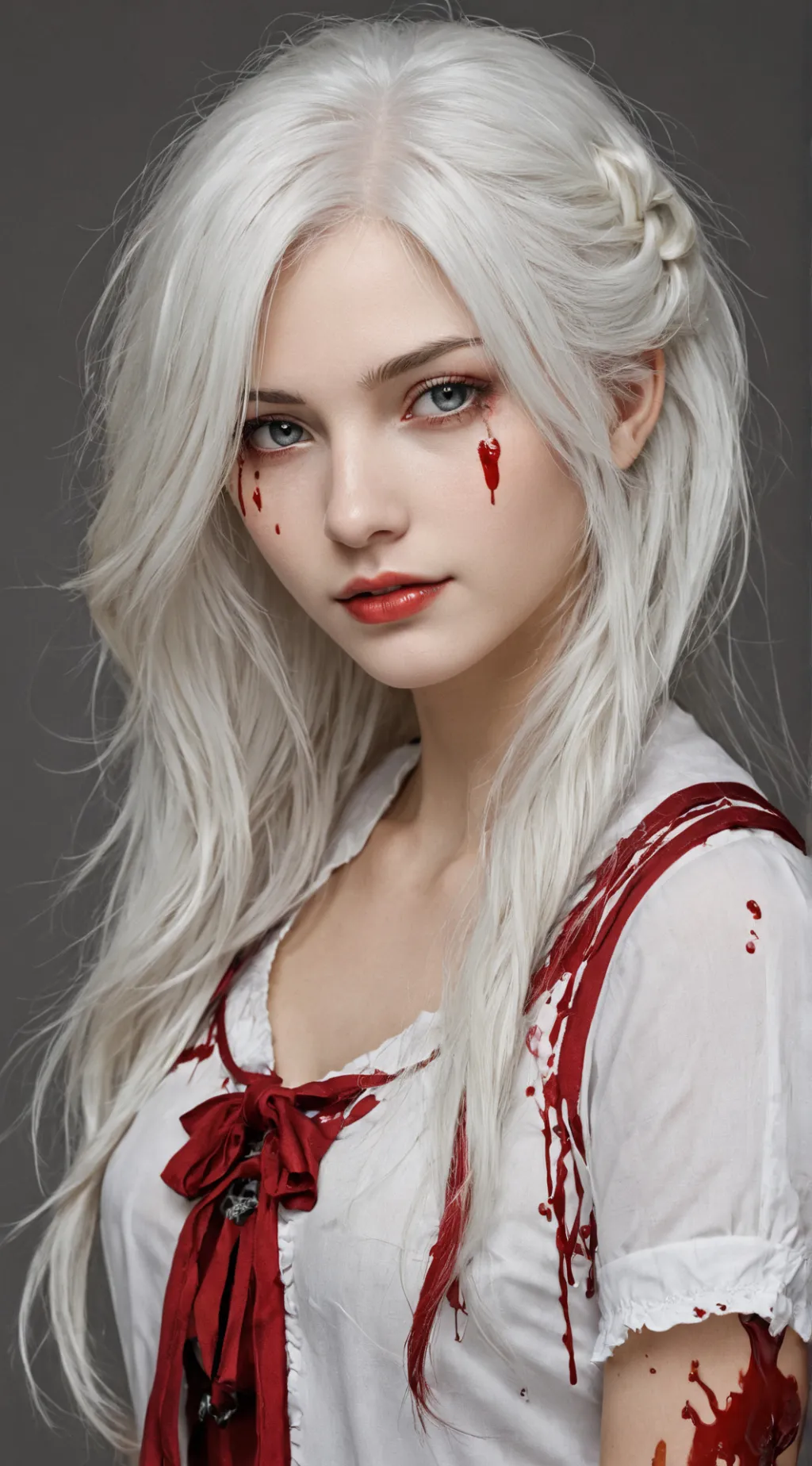 ai character: Camp on red background