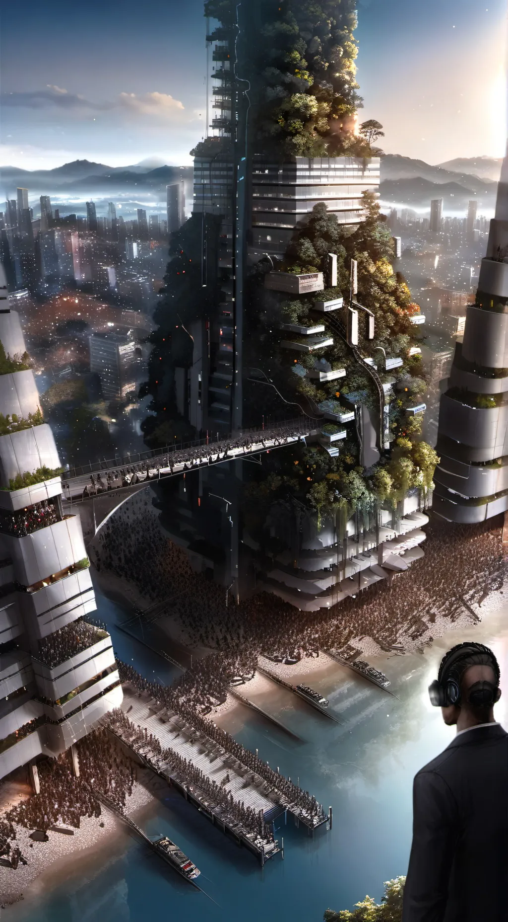 ai character: Mind control city background