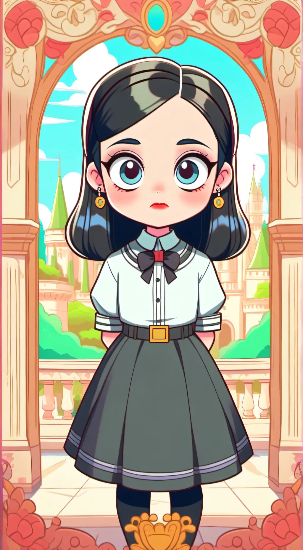 ai character: Wednesday Addams  background