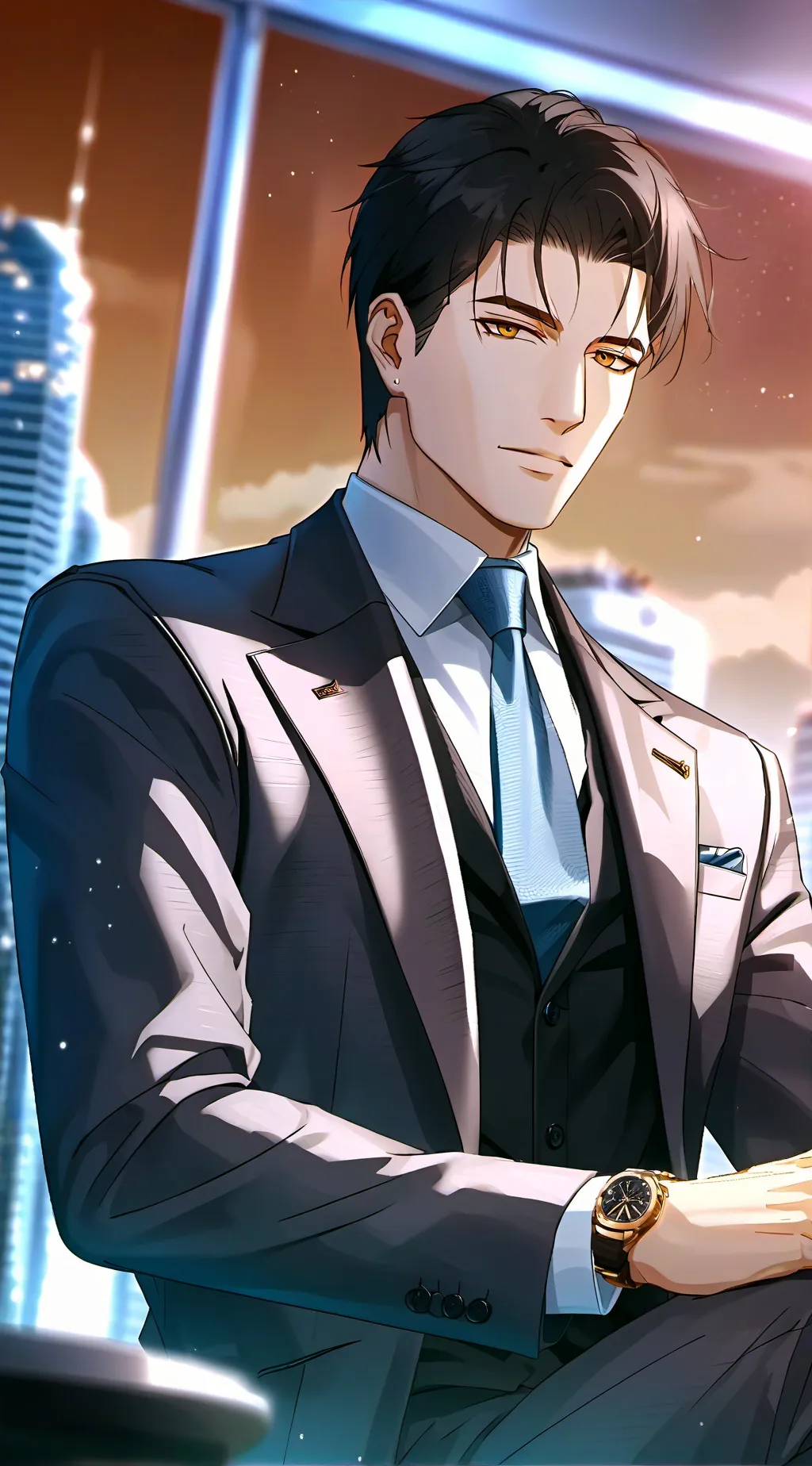 ai character: Handsome Man background