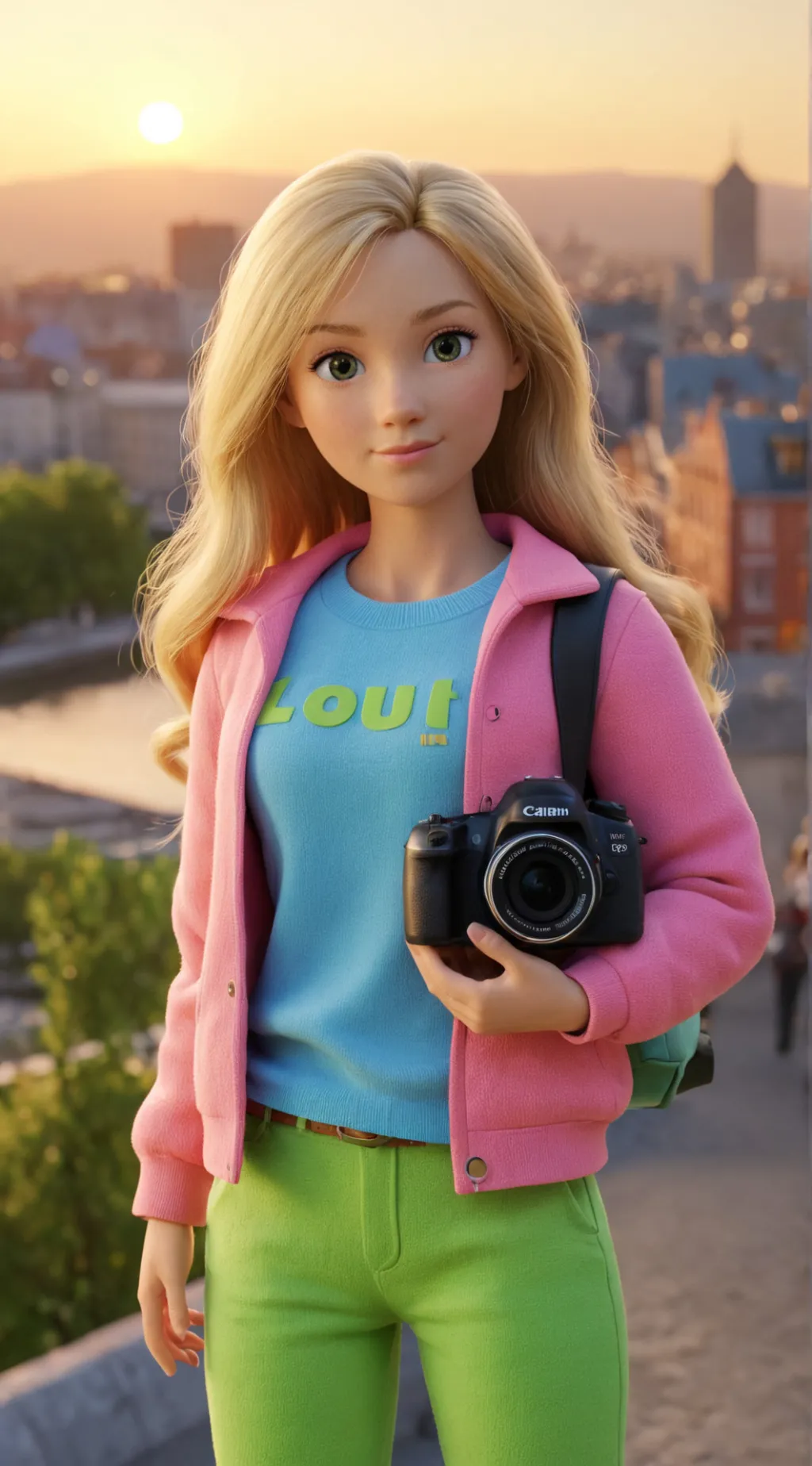 ai character: Barbie background
