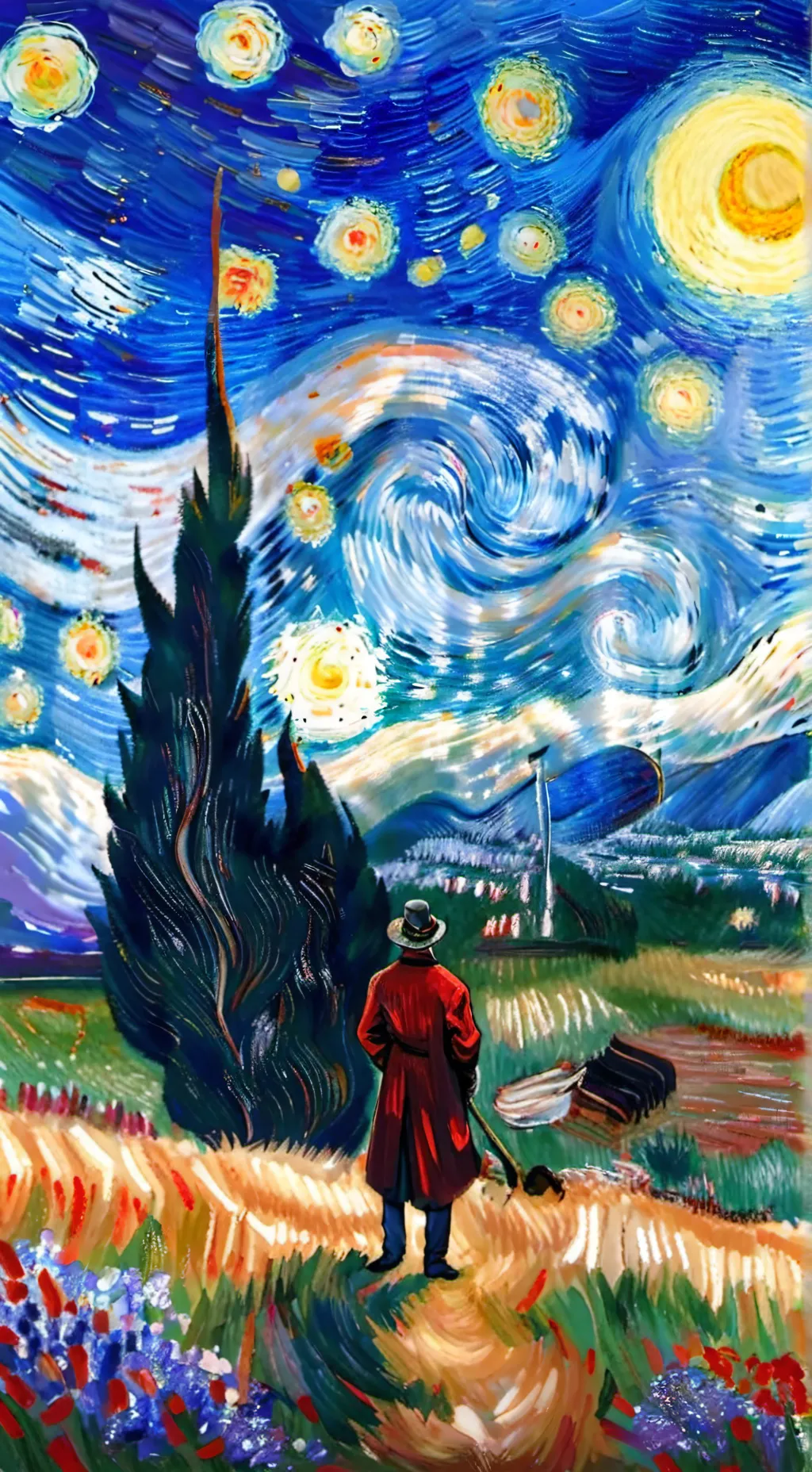 ai character: Random land background