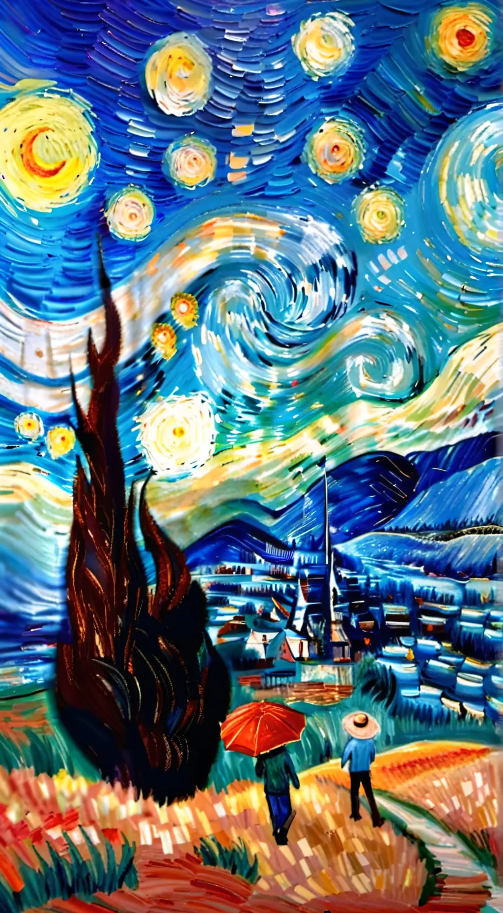 ai character: Van Gogh picture background