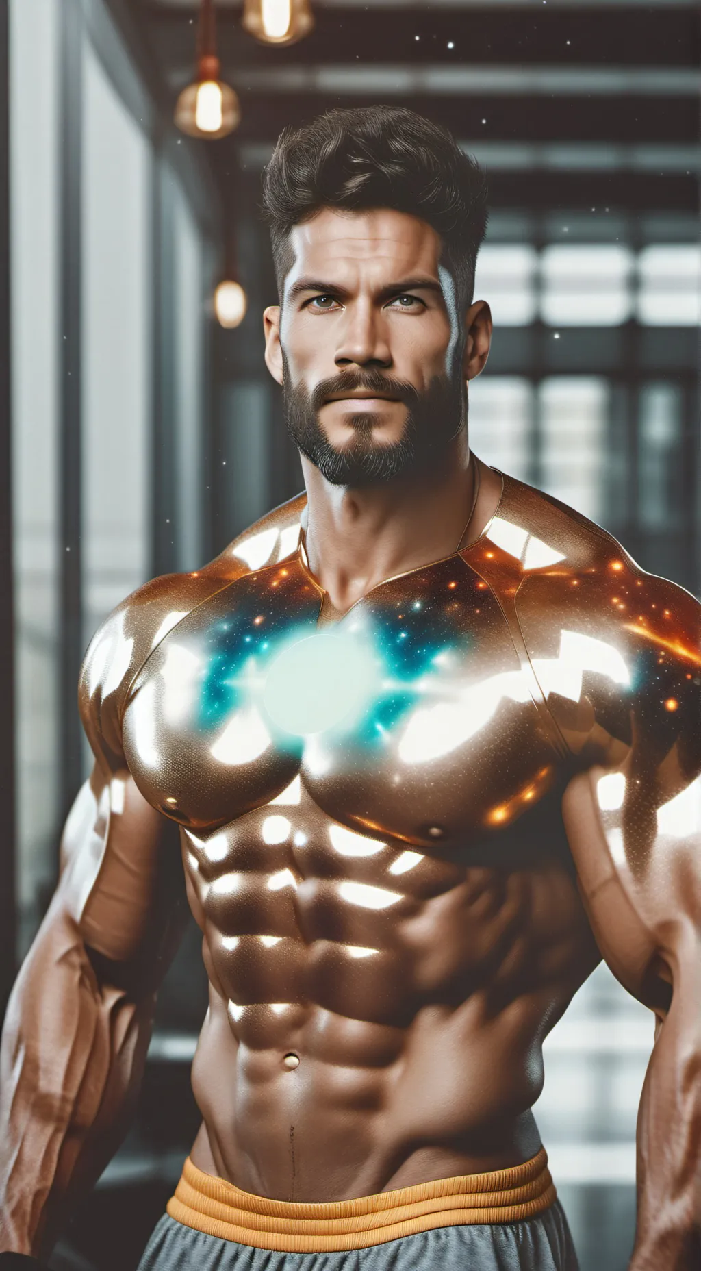 ai character: muscle man background