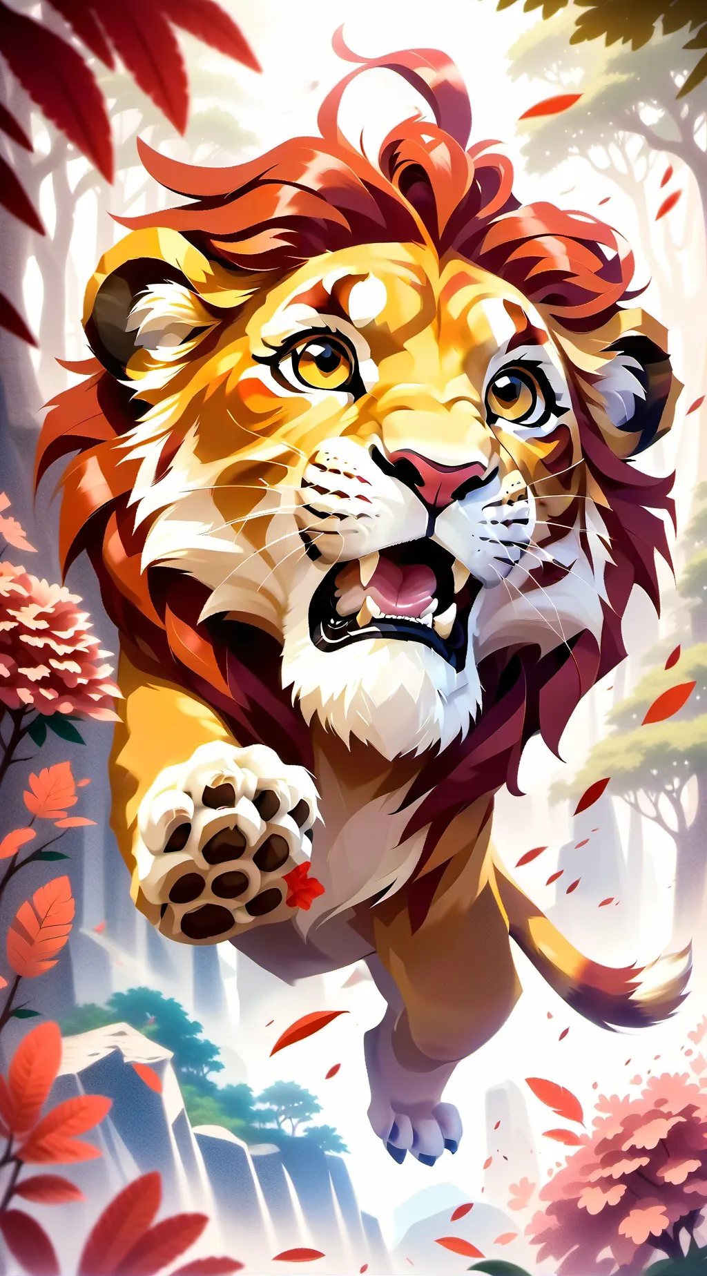 ai character: King simba  background