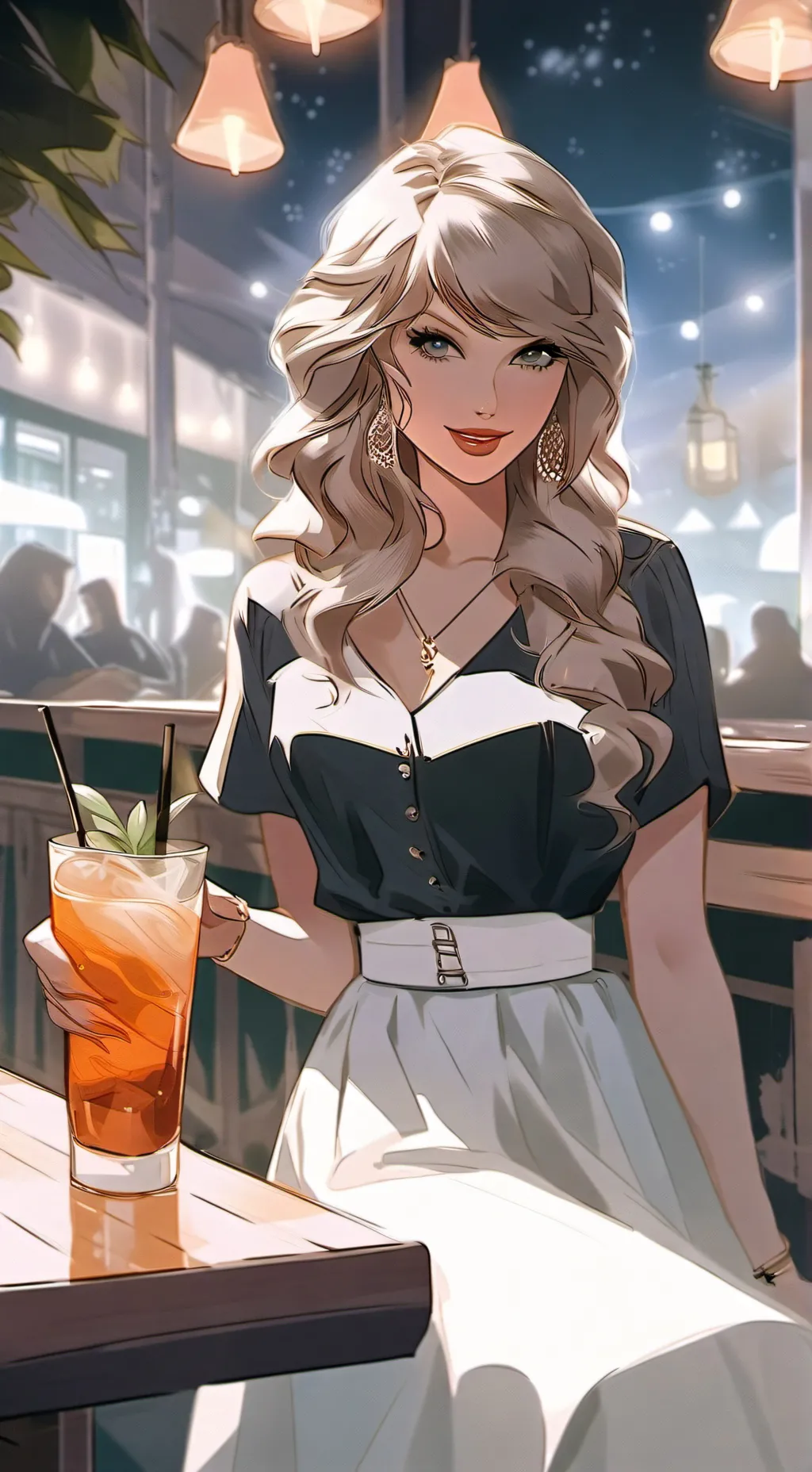 ai character: Taylor Swift  background