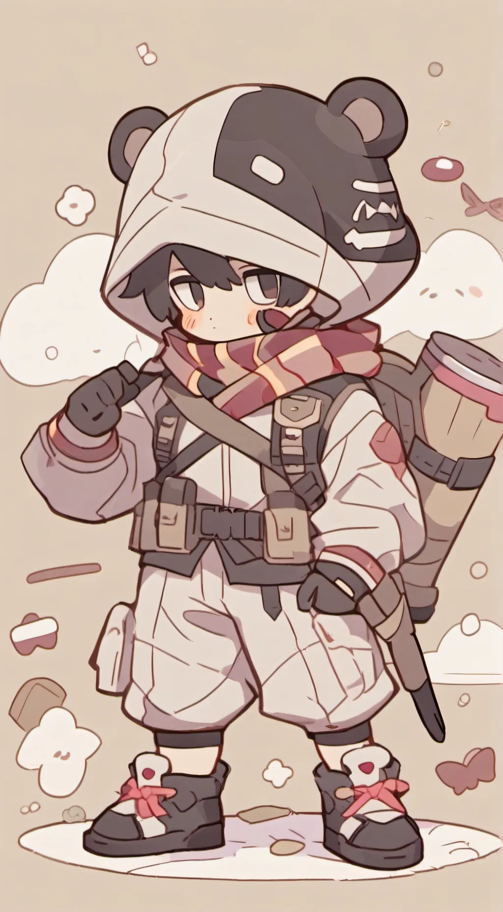 ai character: bacon background