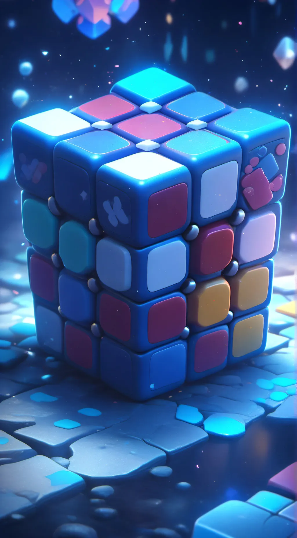 ai character: rubix cube (3×3) background