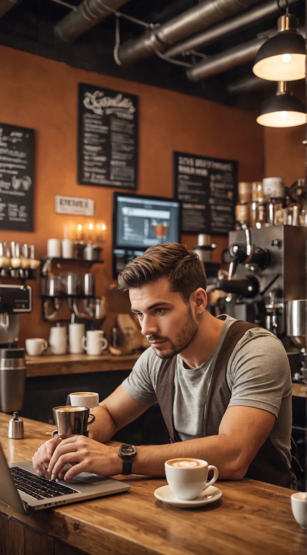 ai character: The Coffee Tycoon background