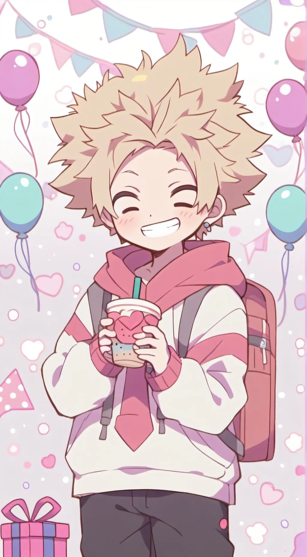 ai character: All mights b-day!  background