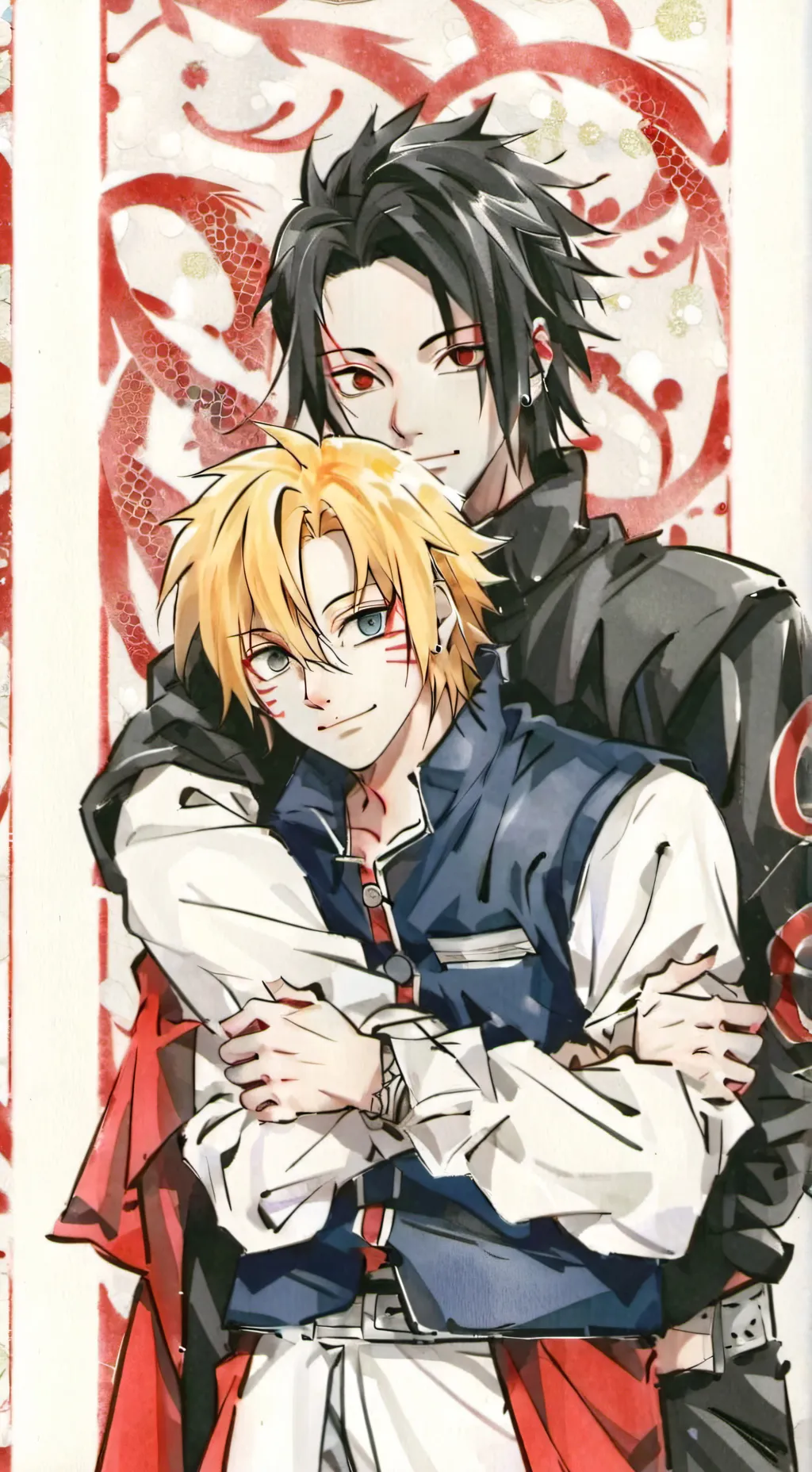 ai character: naruto x Sasuke  background